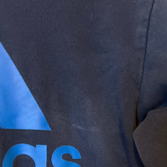 Adidas Boy's Fleece Hoodie Sweatshirt - Navy/Gray - Size Large (14 - 16) - Picture 2 of 6